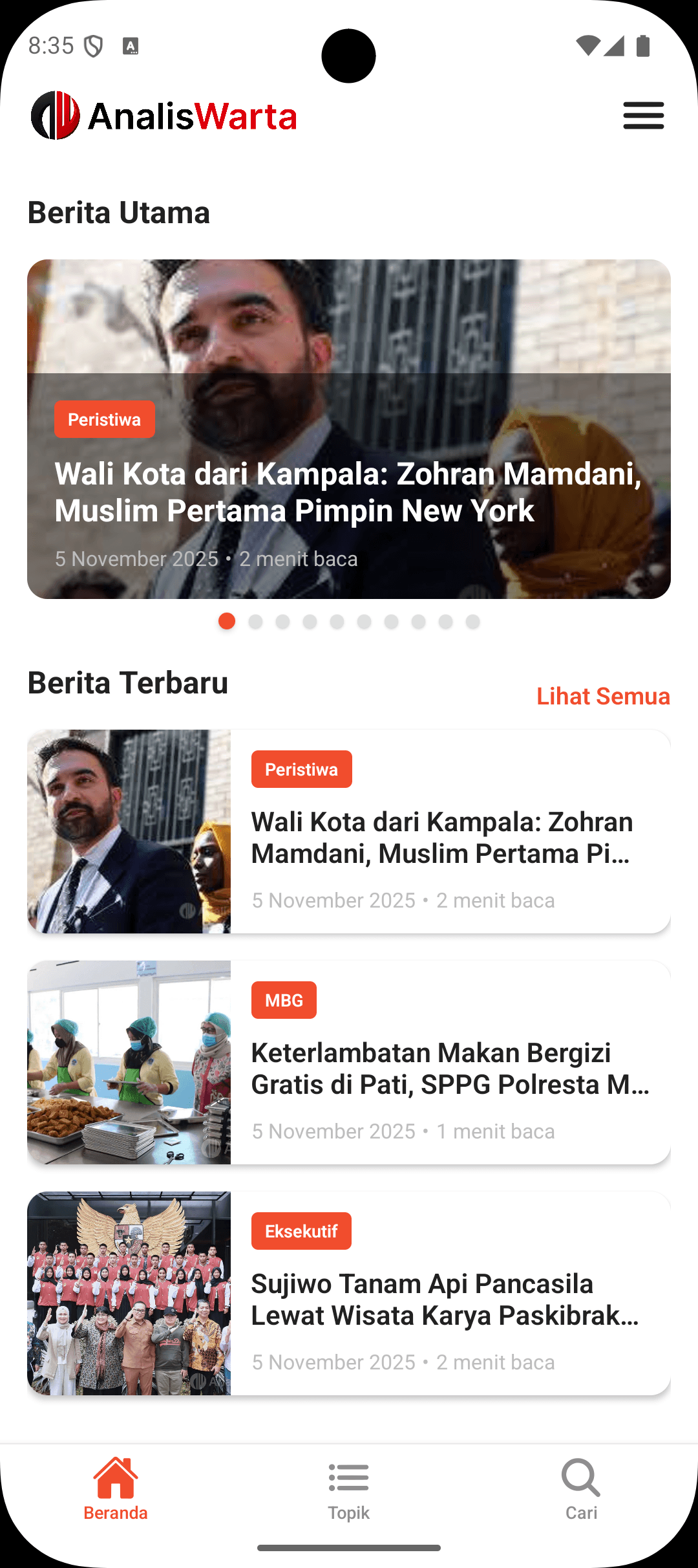 AnalisWarta app screenshot
